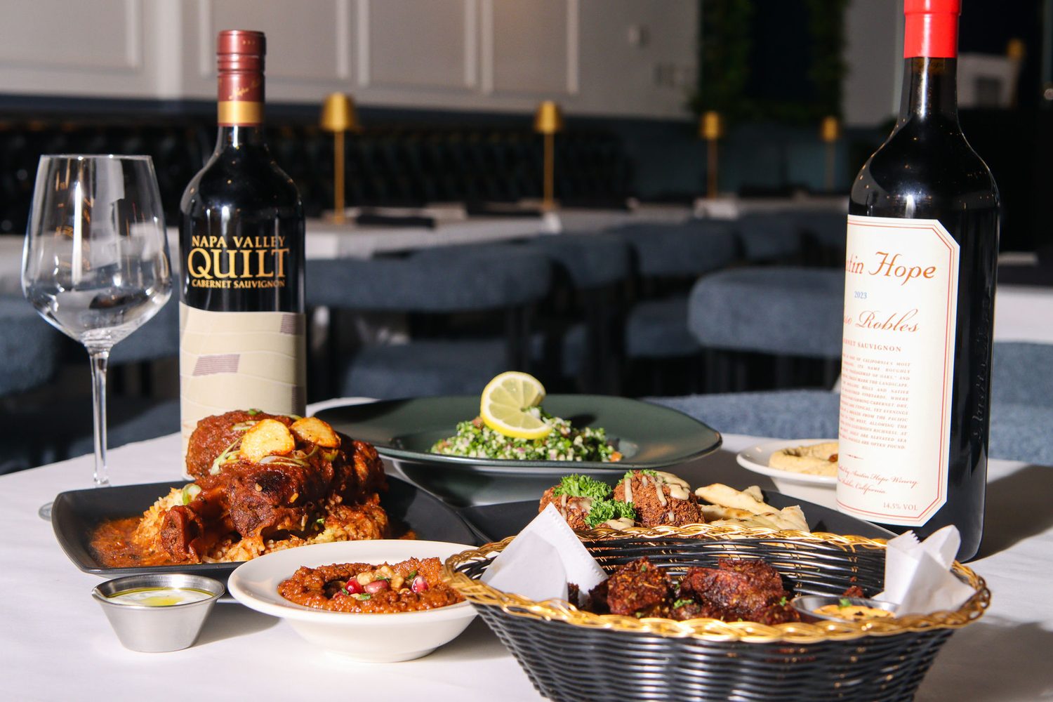 The Fusion dining room set for evening service
