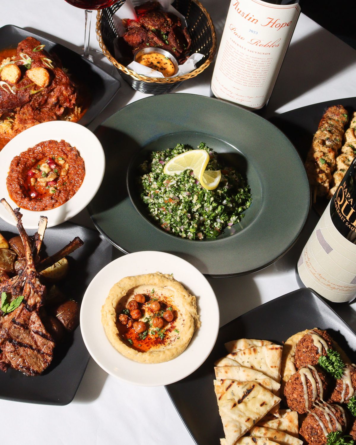 A full table spread photographed in the Fusion dining room